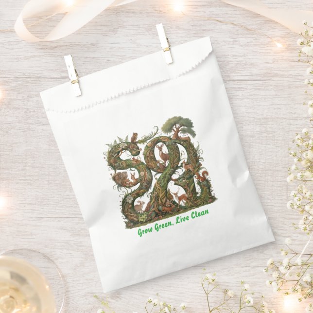 BOLSA DE PAPEL CRECER VERDE EN VIVO LIMPIO (Cortado)