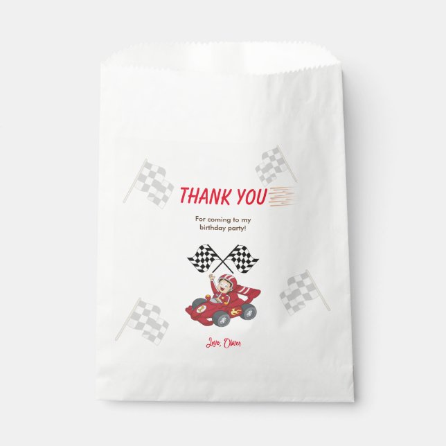 Bolsa De Papel Creciendo dos coches rojos rápidos (Anverso)