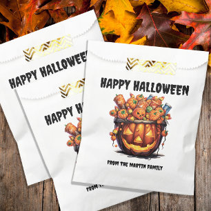 Bolsa De Papel Creepy Jack o Linterna Feliz Halloween 