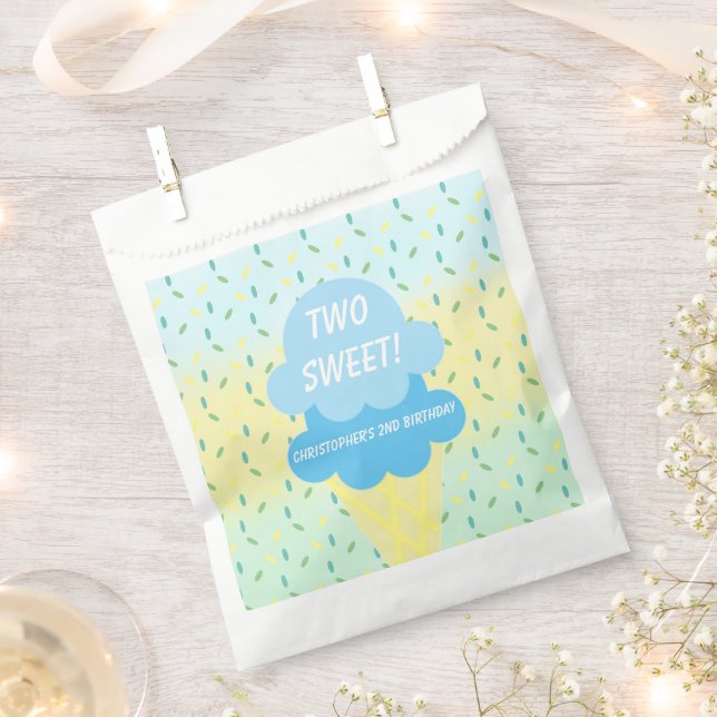 Bolsa De Papel Crema de hielo 2º cumpleaños (Cortado)