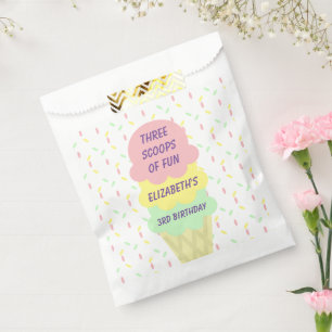 Bolsa De Papel Crema de hielo 3er cumpleaños