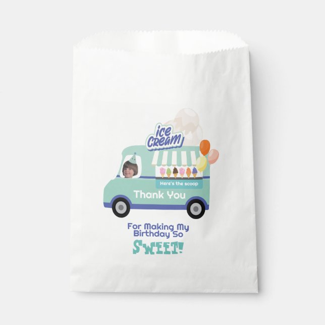 Bolsa De Papel Crema de hielo que gritas cumpleaños (Anverso)