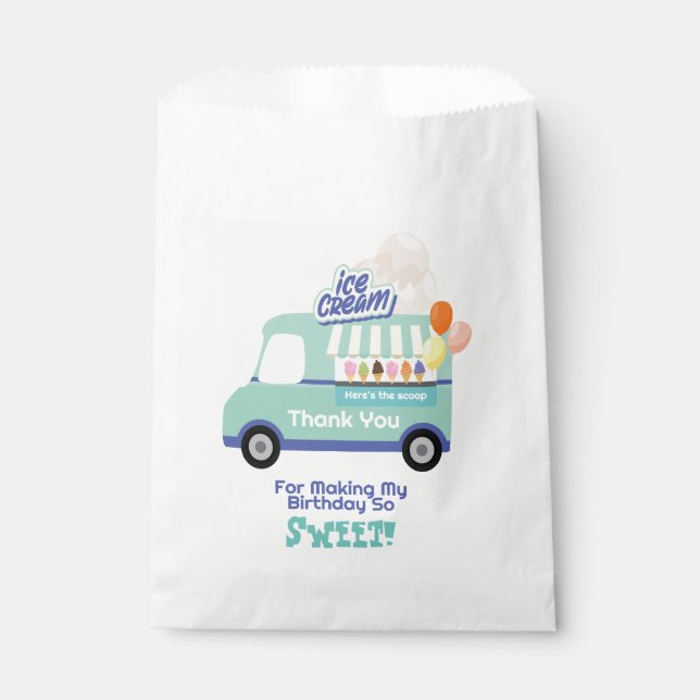 Bolsa De Papel Crema de hielo que gritas cumpleaños (Anverso)