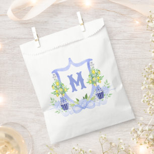 Bolsa De Papel Crestón Monograma de Limonero en Acuarela