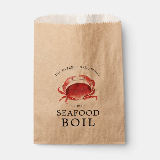 Bolsa De Papel Crimson Crab | Acto de hervir cangrejo (Anverso)