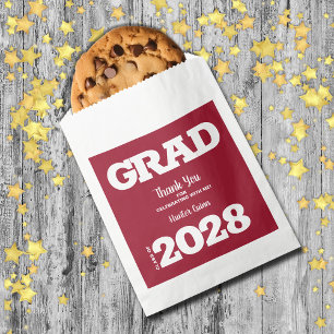 Bolsa De Papel Crimson White Graduation Party Favor Bag