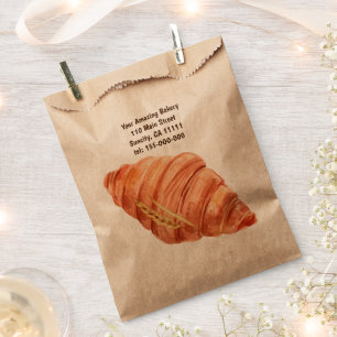 Bolsa De Papel Croissant de logotipo de panadería de repostero pe
