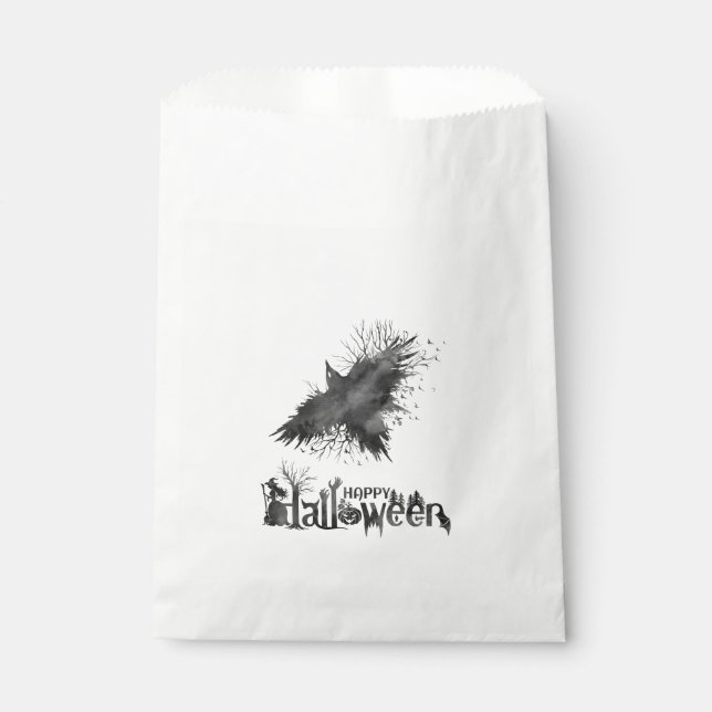 Bolsa De Papel Crow Halloween Party Favor Bag (Anverso)