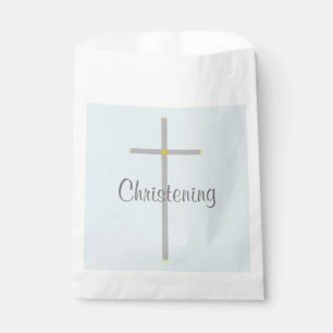 Bolsa De Papel Cruz de plata gris azul de Christine Boy