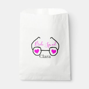 Bolsa De Papel Cuadrilla de novia gafas de corazón rosa negro de