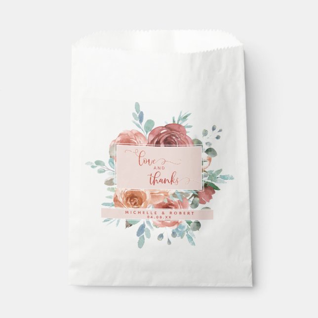 Bolsa De Papel Cualquier evento, Ethereal Floral, Rosa de oro (Anverso)