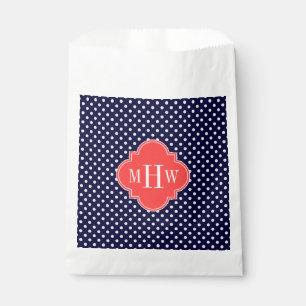 Bolsa De Papel Cuatrefoil rojo del punto blanco de la marina 3 Mo