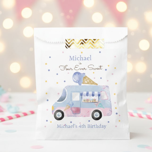 Bolsa De Papel Cuatro camiones de helados dulces para el cumpleañ (Subido por el creador)