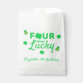 Bolsa De Papel Cuatro veces afortunado cuarto cumpleaños