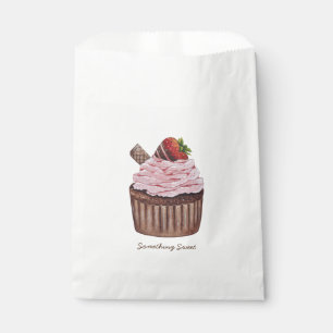 Bolsa De Papel Cubierta Cubierta De Fresa Cubierta En Acuarela