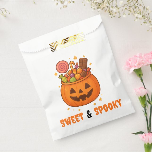 Bolsa De Papel Cubo de calabaza lleno de dulces - Halloween (Sellado)