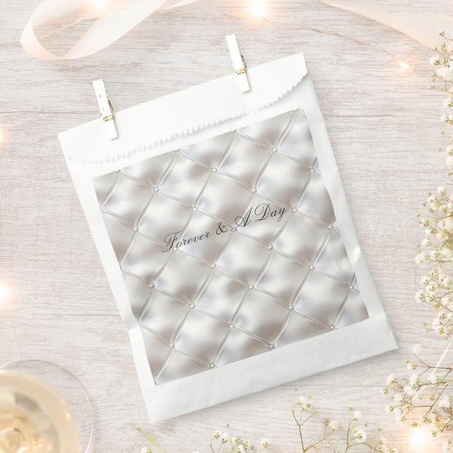 Bolsa De Papel Cuero falso blanco glam romántico (Cortado)