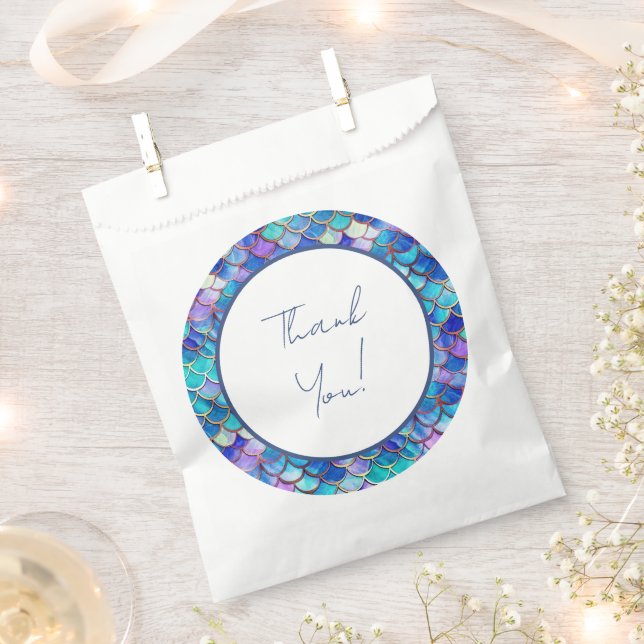 Bolsa De Papel Cuesta Sirena Niñas Fiesta de Cumpleaños Gracias (Cortado)