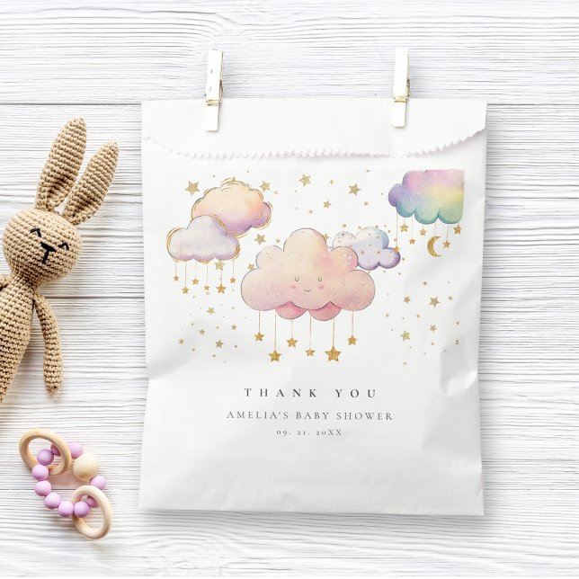 Bolsa De Papel Cuidada acuarela Nube Estrella Bebé Ducha (Subido por el creador)