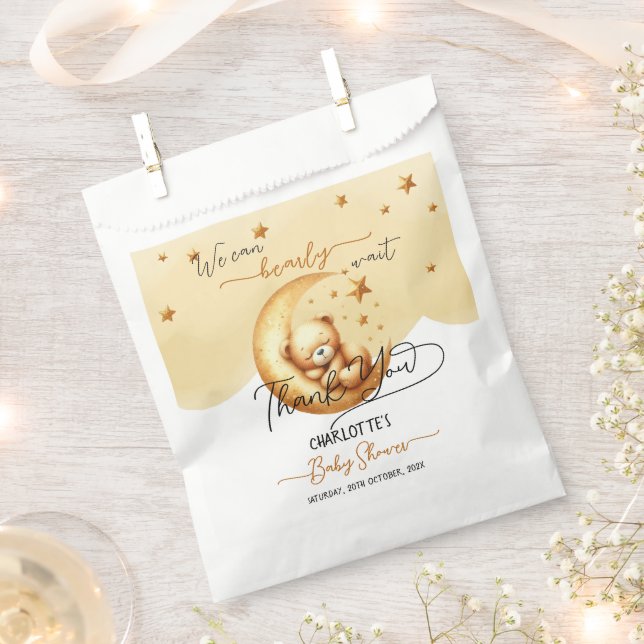 Bolsa De Papel Cuidada Acuarela Oso Durmiente En El Baby Shower D (Cortado)