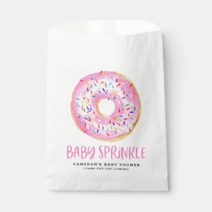 Bolsa De Papel Cuidada acuarela rosa Donut Baby Sprinkle Gracias