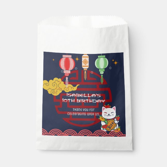 Bolsa De Papel Cuidada fiesta japonesa de cumpleaños para la cena (Anverso)