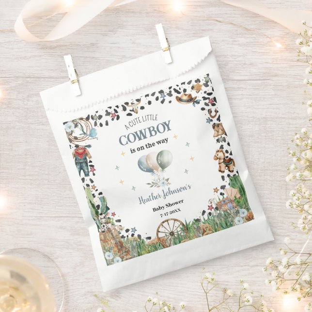 Bolsa De Papel Cuidada Watercoloración Occidental De Vaquero (Cortado)