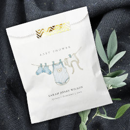 Bolsa De Papel Cuidado simple azul niño de la línea de ropa Baby