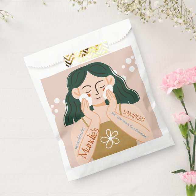 Bolsa De Papel Cuidados de la piel Esteticista Salón de negocios  (Sellado)
