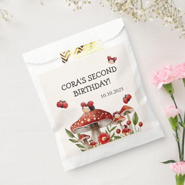 Bolsa De Papel Cuidar nuestro pequeño cumpleaños Chica de Ladybug (Sellado)