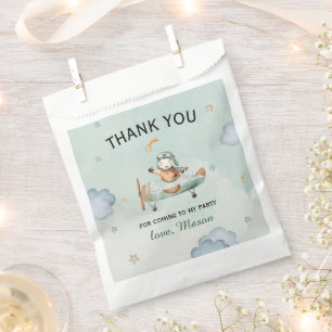 Bolsa De Papel Cumpleaños 1º Sage Little Aviator Time Flies