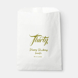 Bolsa De Papel cumpleaños 30 añadir nombre fecha año plantilla or