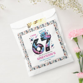 Bolsa De Papel Cumpleaños 7 de Cute Space | Seis y Siete Años de