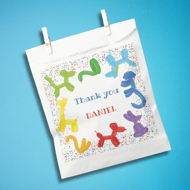 BOLSA DE PAPEL CUMPLEAÑOS ANIMALES BALONES (Subido por el creador)