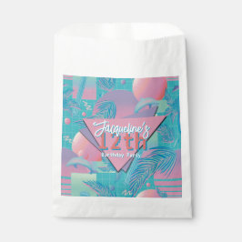 Bolsa De Papel Cumpleaños atardecer vaporwave verano azul