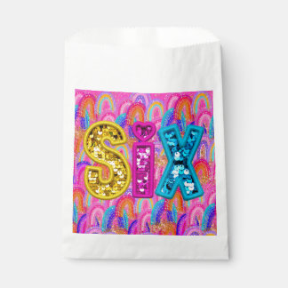 Bolsa De Papel Cumpleaños brillante arcoíris 6