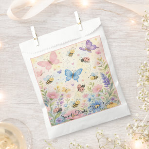Bolsa De Papel Cumpleaños caprichoso de mariposa abeja mariquita