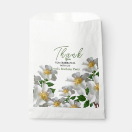 Bolsa De Papel Cumpleaños con flor blanca