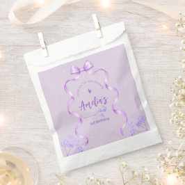 Bolsa De Papel Cumpleaños con Lazo Morado Cualquier Edad
