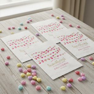 Bolsa De Papel Cumpleaños Corazones de Amor Colgantes