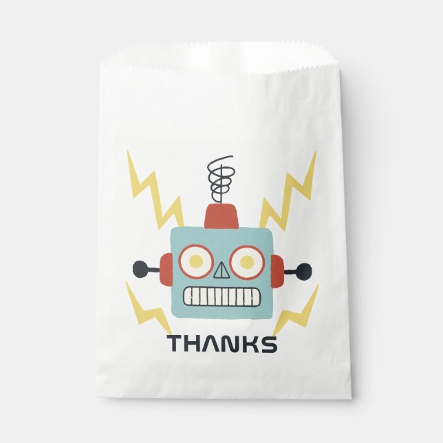 Bolsa De Papel Cumpleaños de Antique Toy Robot (Anverso)