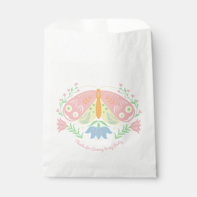 Bolsa De Papel Cumpleaños de Boho Butterfly (Anverso)