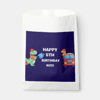 Bolsa De Papel Cumpleaños de bombero dino para niños f
