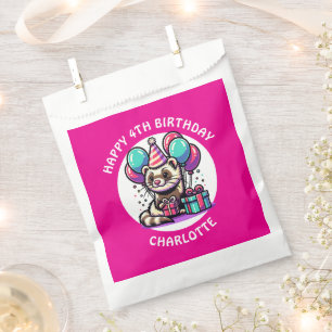 Bolsa De Papel Cumpleaños de Chica temática Cute Ferret
