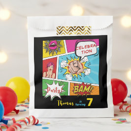 Bolsa De Papel cumpleaños de comedia de arte pop