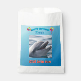 Bolsa De Papel Cumpleaños de delfín bajo el mar