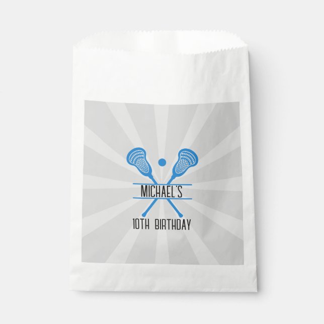Bolsa De Papel Cumpleaños de Deportes de Lacrosse (Anverso)