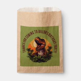 Bolsa De Papel Cumpleaños de Dinosaur Rawr