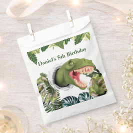Bolsa De Papel Cumpleaños de Dinosaurio 3D