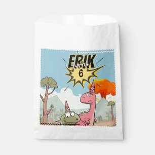 Bolsa De Papel Cumpleaños de divertido dinosaurio de dibujos anim
